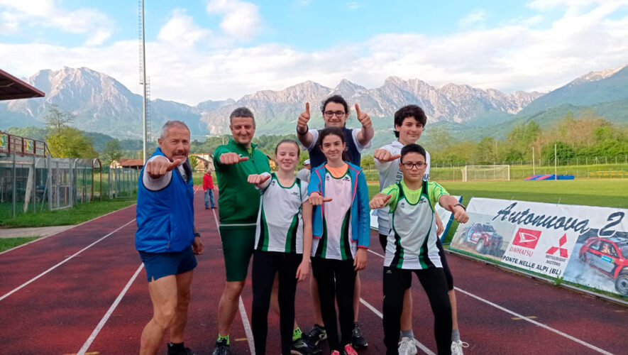 Al campionato società ragazzi di atletica tenutosi a Puos D’Alpago in data sabato 14 maggio Filippo Kete ha conquistato il primo posto nel getto del peso ed inoltre hanno partecipato Elisabetta Aurora Sofia Orfeo Elisa Marzo Zardini e Giulio Imperatore